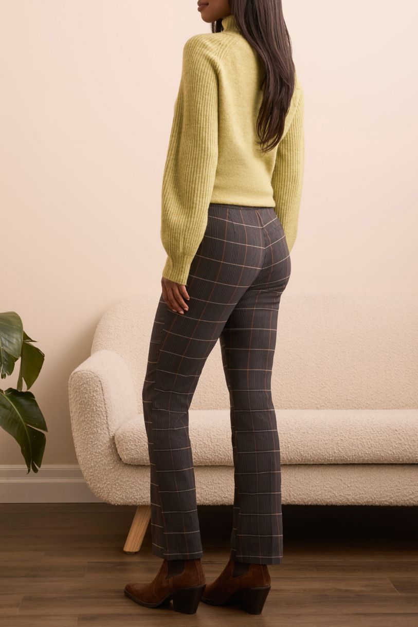 PANTALON ÉTROIT PLAID D'AUTOMNE