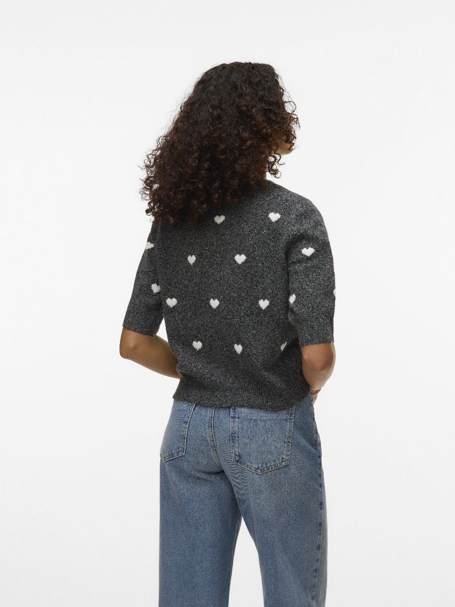 PULL DOFFY INTARSIA À MANCHES COURTES