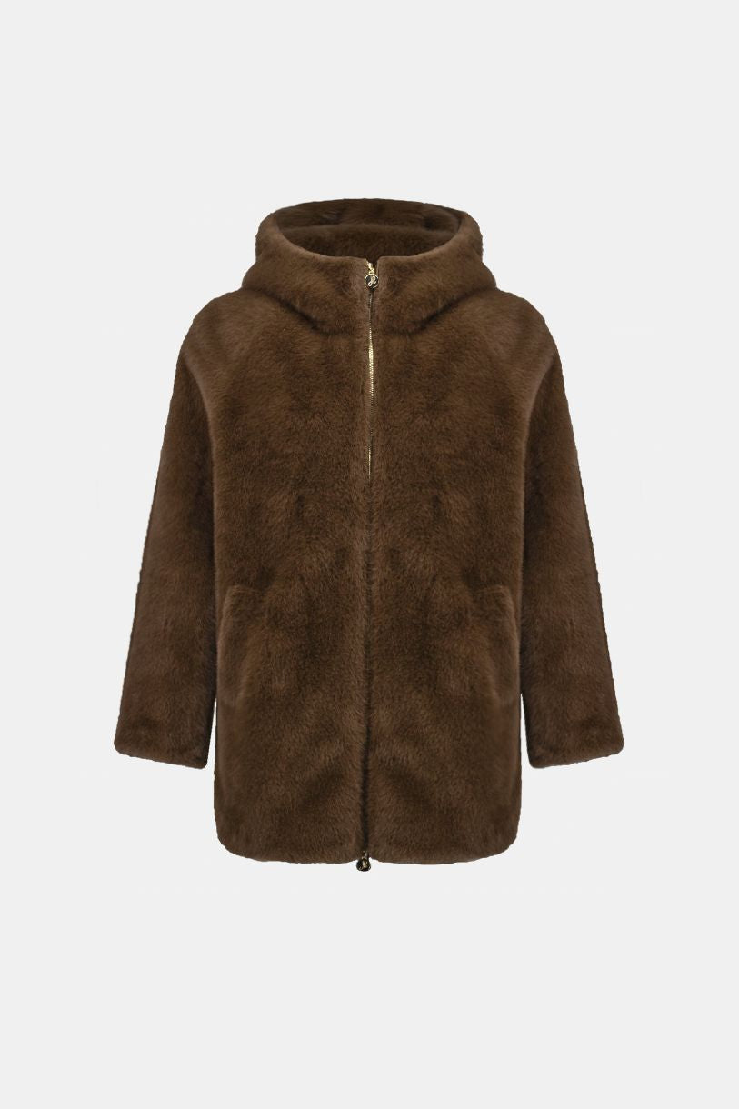 JOSEPH RIBKOFF MANTEAU FAUSSE FOURRURE