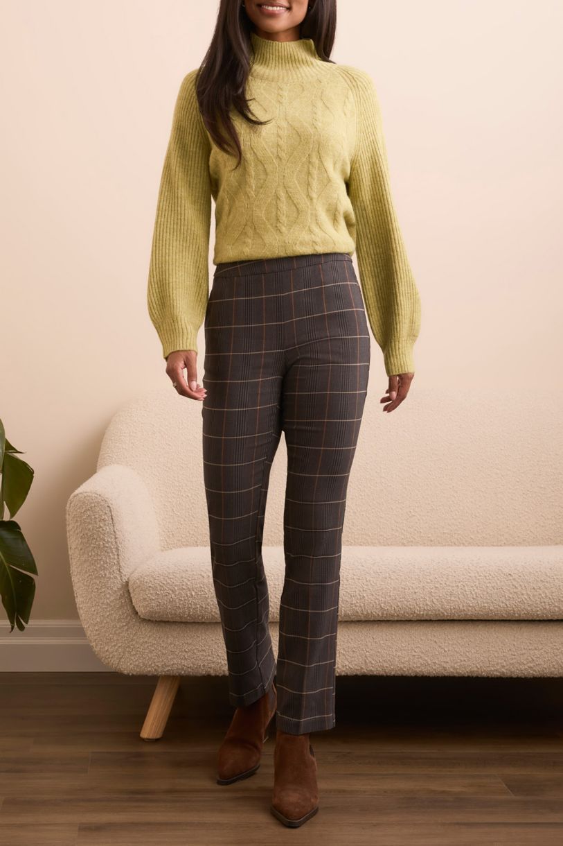 PANTALON ÉTROIT PLAID D'AUTOMNE