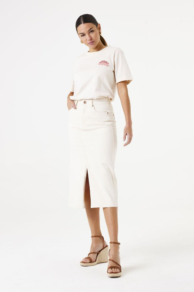 JUPE DE JEANS MIDI CELIA