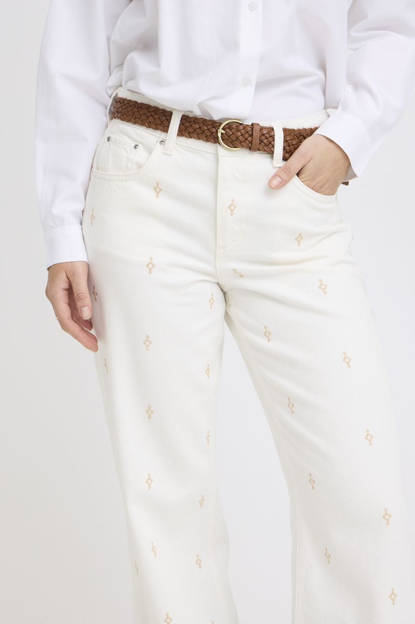 JEANS DROIT KIMU ET SON ORNEMENT