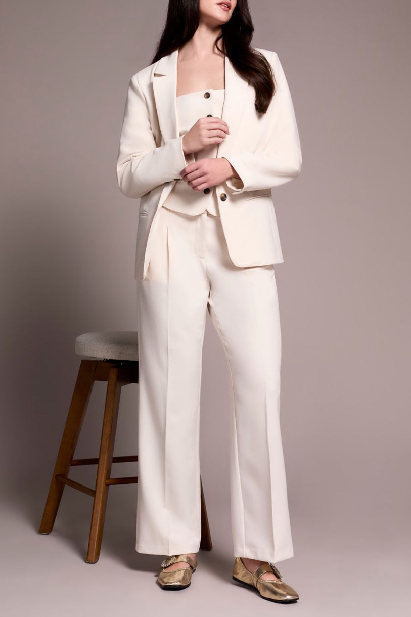 VESTON COMPLET-EMENT VANILLE