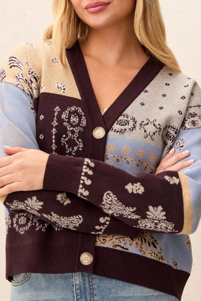 TRIBAL CARDIGAN DEUX FAÇONS