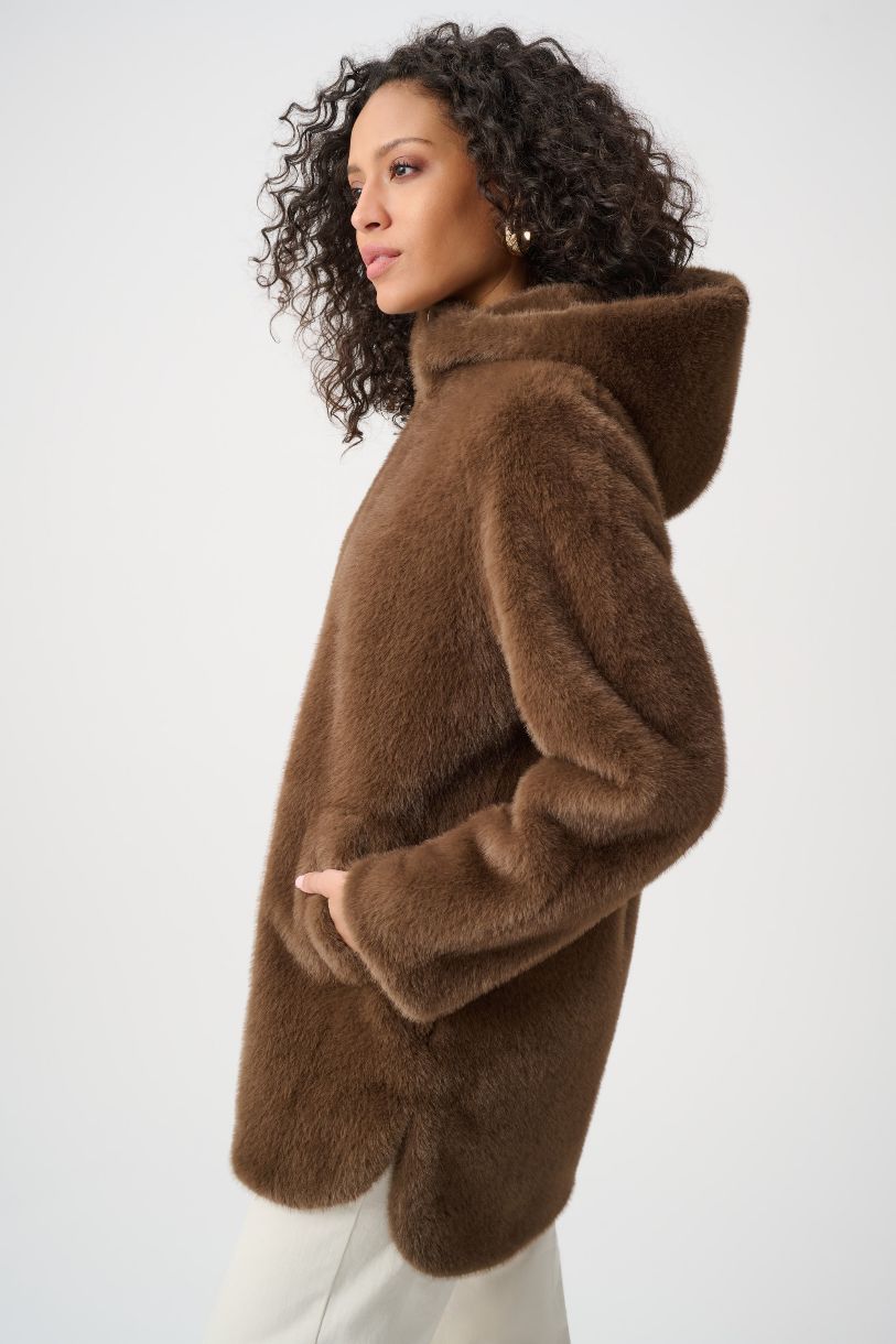JOSEPH RIBKOFF MANTEAU FAUSSE FOURRURE