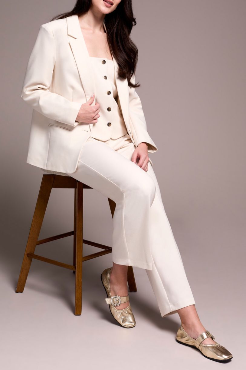 VESTON COMPLET-EMENT VANILLE