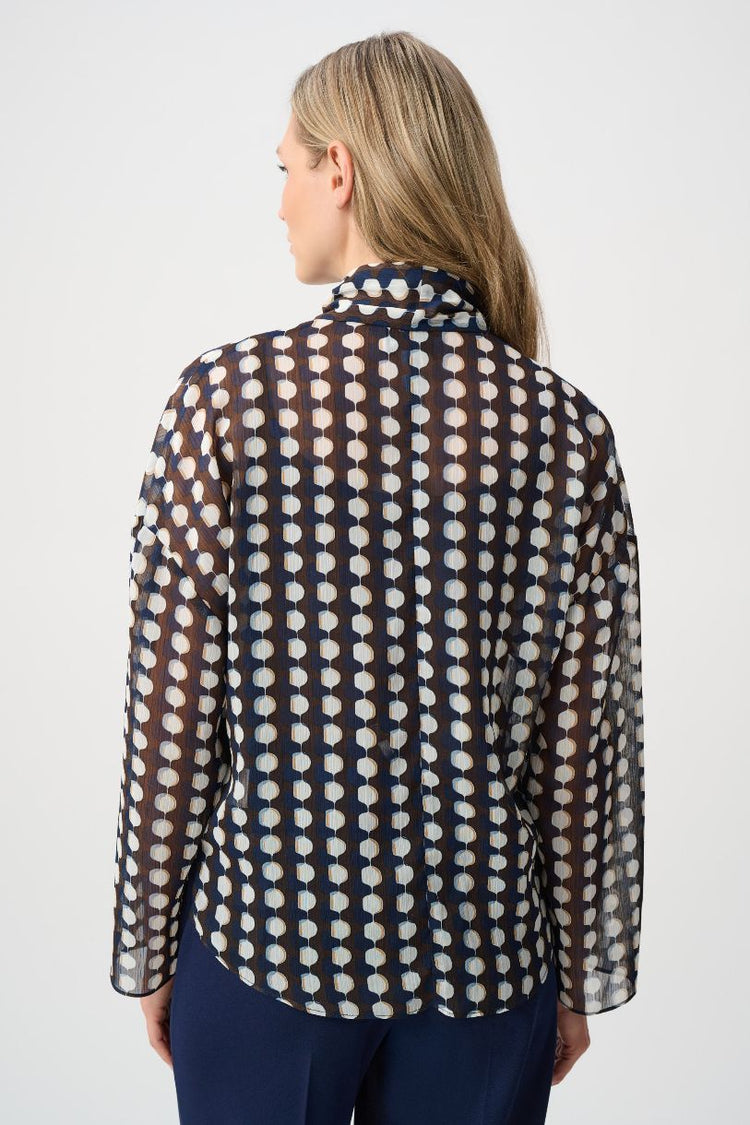 JOSEPH RIBKOFF BLOUSE GÉOMÉTRIQUE
