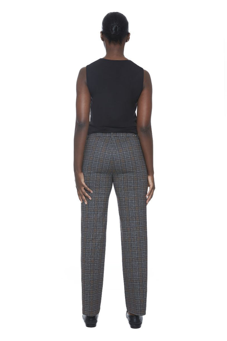 ILTM PANTALON PLAID PONTE STRAIGHT LEG