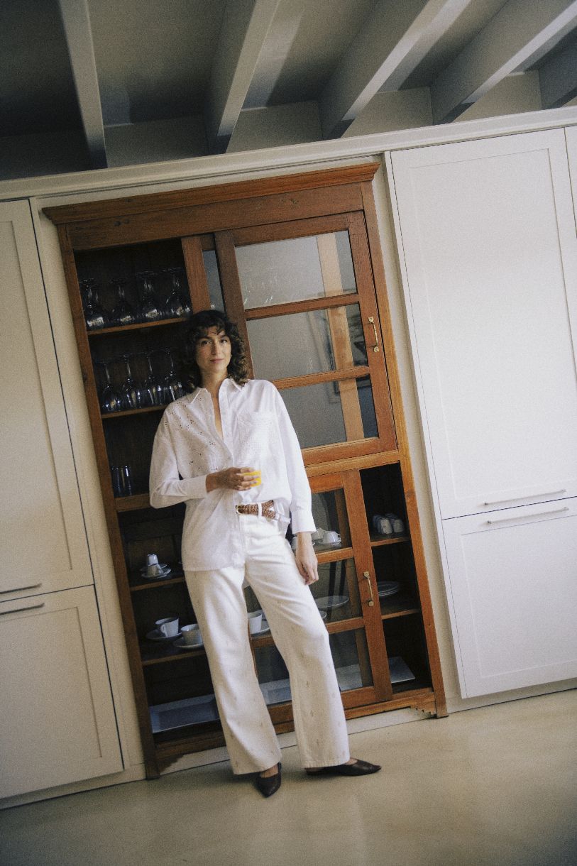 JEANS DROIT KIMU ET SON ORNEMENT