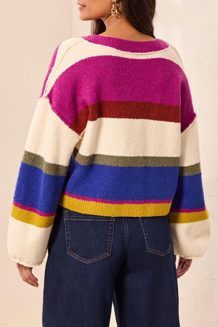 TRIBAL CARDIGAN MANCHES BOUFFANTES