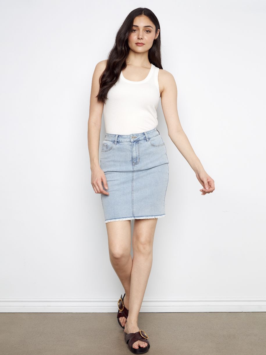 SKORT DE JEANS CHARLIE B L'EFFILOCHÉE