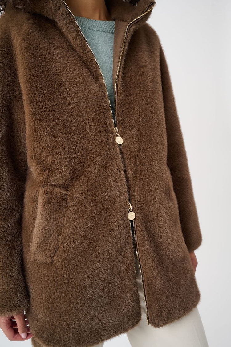 JOSEPH RIBKOFF MANTEAU FAUSSE FOURRURE