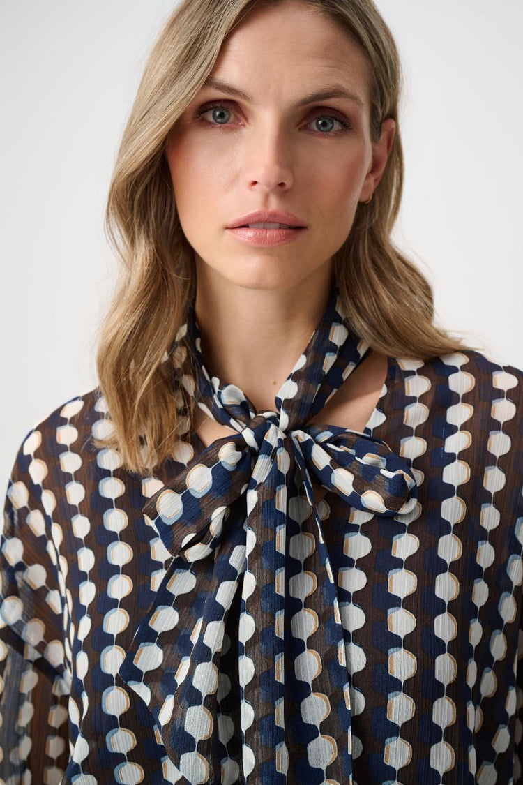 JOSEPH RIBKOFF BLOUSE GÉOMÉTRIQUE