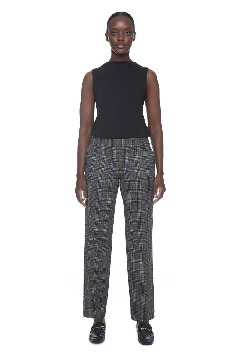 ILTM PANTALON PLAID PONTE STRAIGHT LEG