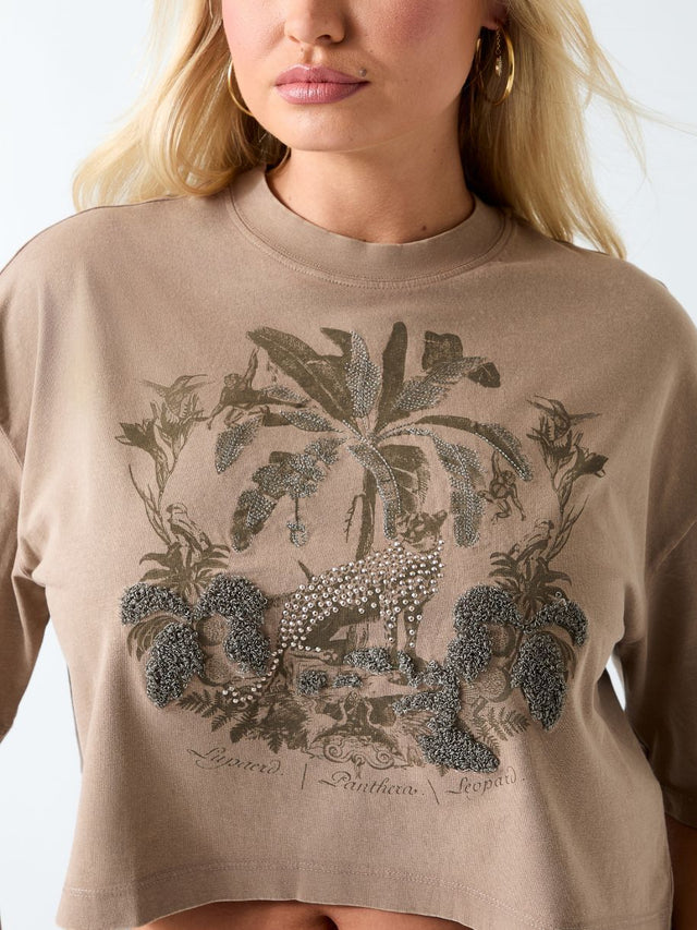 T-SHIRT GUESS JUNGLE RESORT LE LÉOPARD