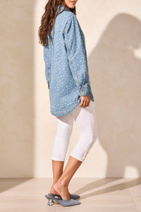 SHACKET DE JEANS BASE FLORALE