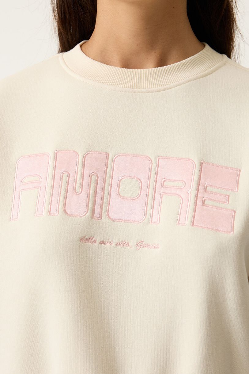 CHANDAIL EN COTON OUATÉ AMORE