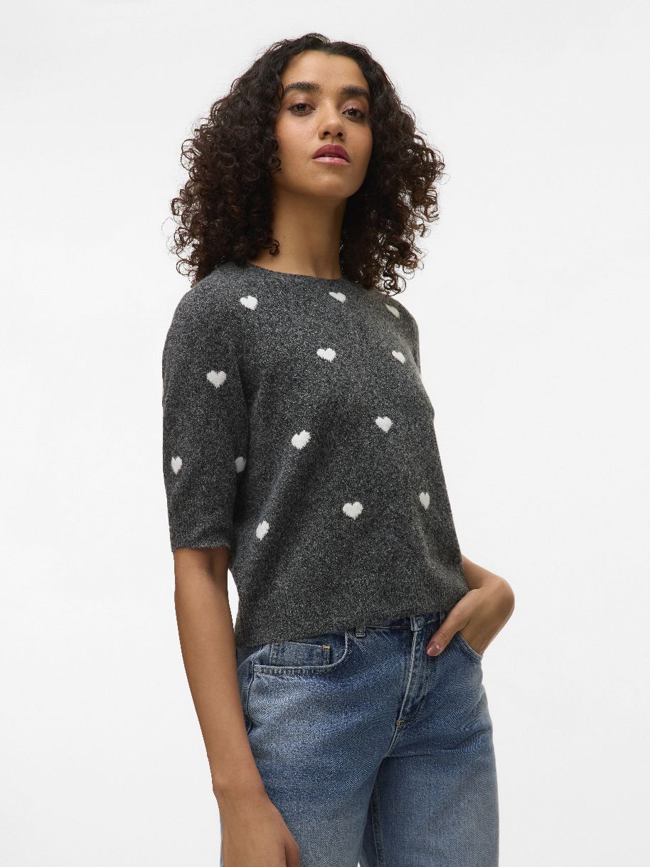 PULL DOFFY INTARSIA À MANCHES COURTES