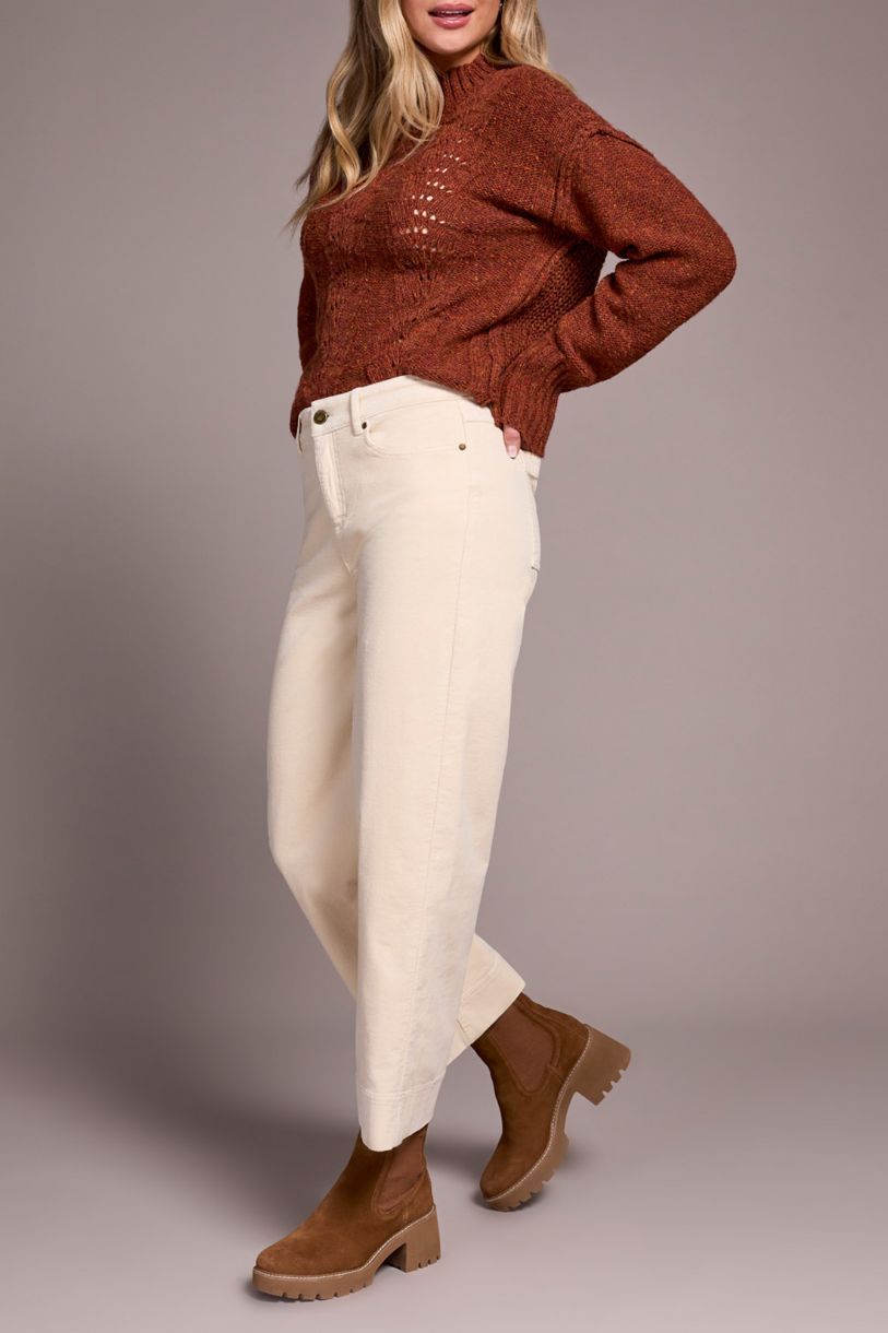 PANTALON CROP EN CORDUROY
