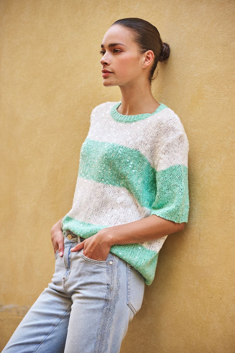 JEANS DROIT ESQUALO S'ENTRELACER