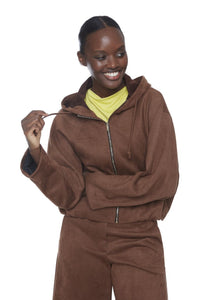 ILTM JACKET VEGAN SUEDE HOODED