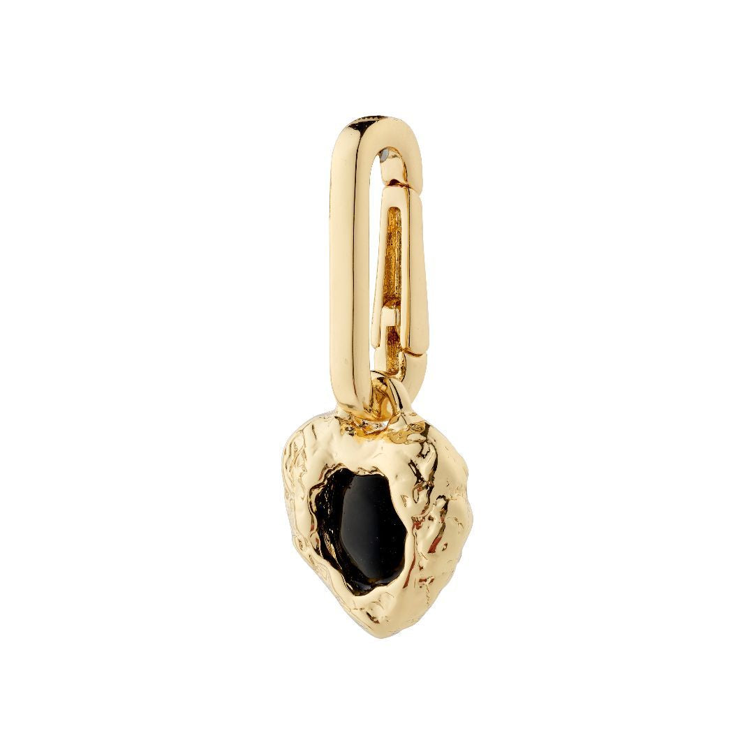 BRELOQUE PENDENTIF COEUR EN AGATE NOIRE