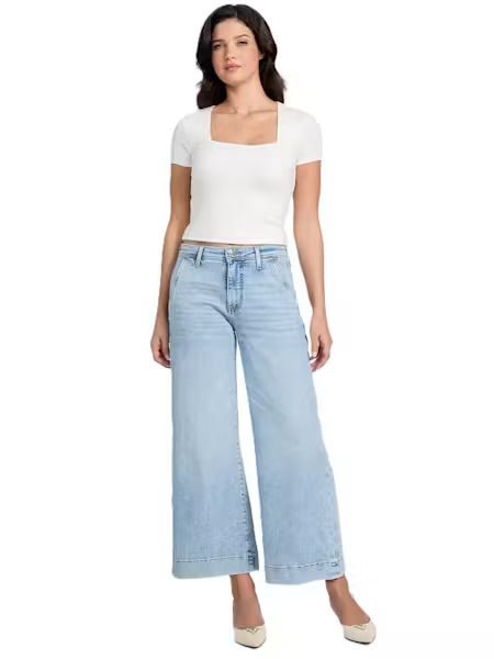 JEANS GUESS LARGE CROP ZOYA LAGOON LIGHT