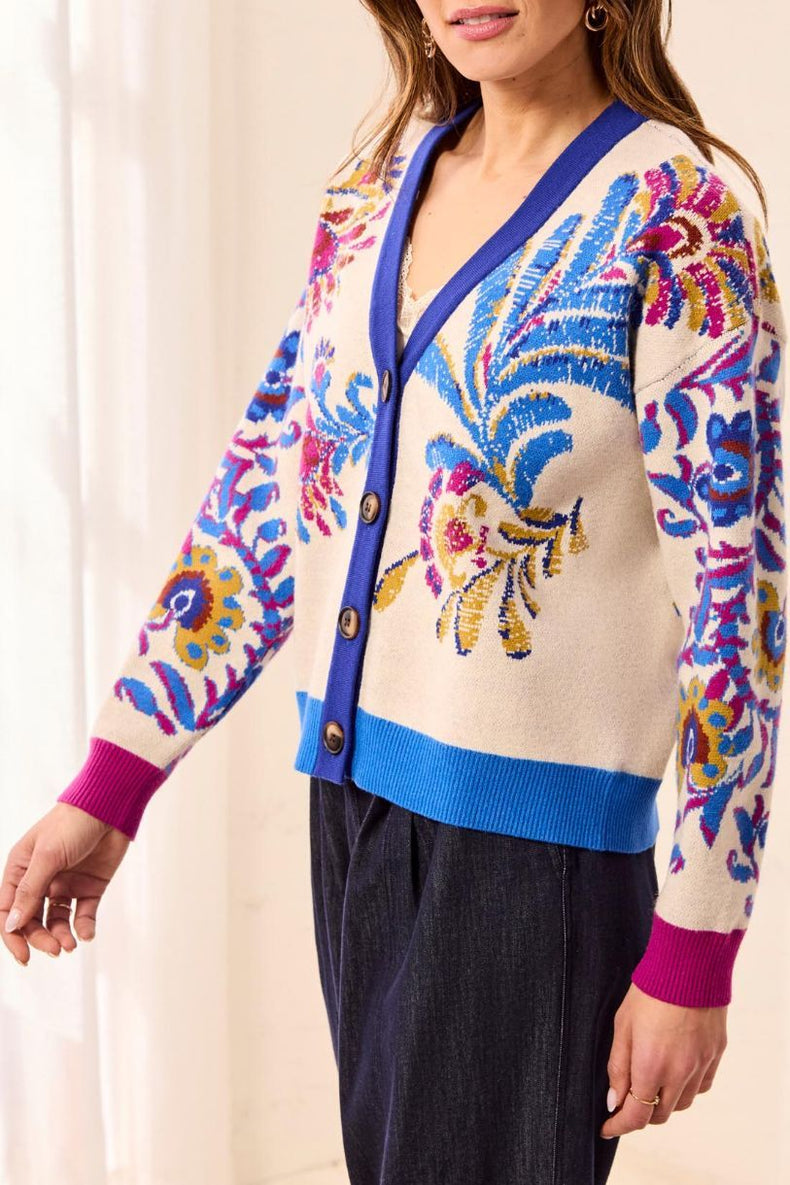 TRIBAL CARDIGAN DEUX FAÇONS