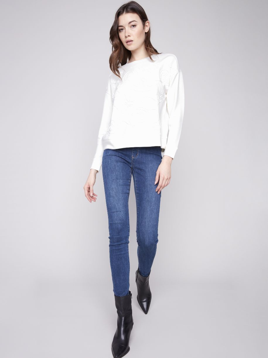 CHANDAIL DOUCEUR & BRODERIE FLORALE