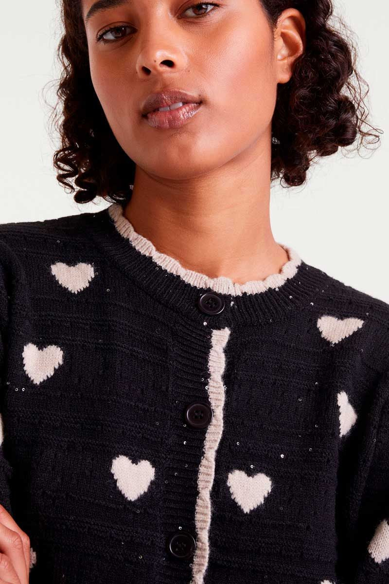 CARDIGAN DES COEURS DANS LA NUIT