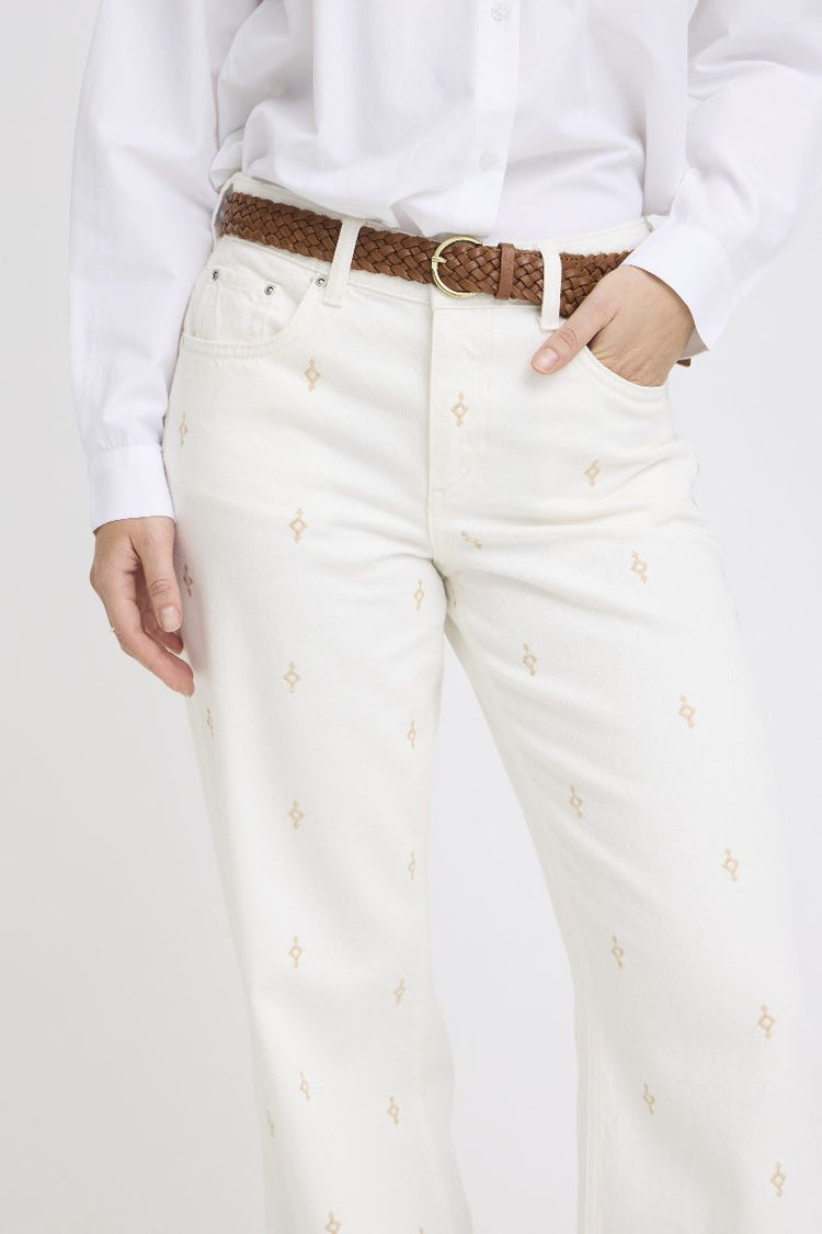 JEANS DROIT KIMU ET SON ORNEMENT