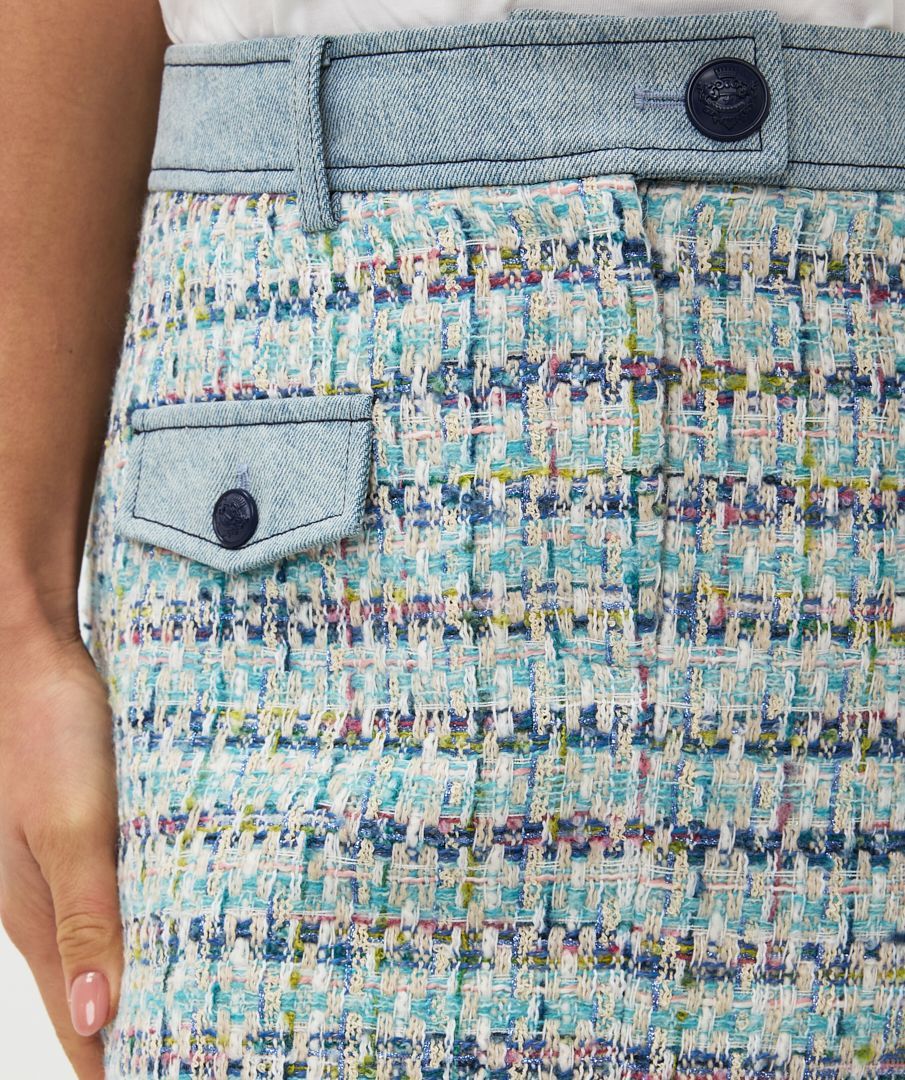 JUPE COURTE JEANS & TWEED