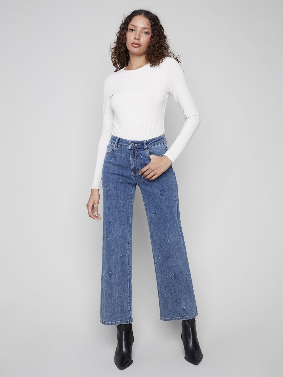 JEANS LARGE CHARLIE B TENIR À COEUR