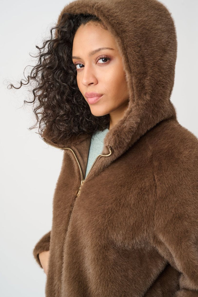 JOSEPH RIBKOFF MANTEAU FAUSSE FOURRURE