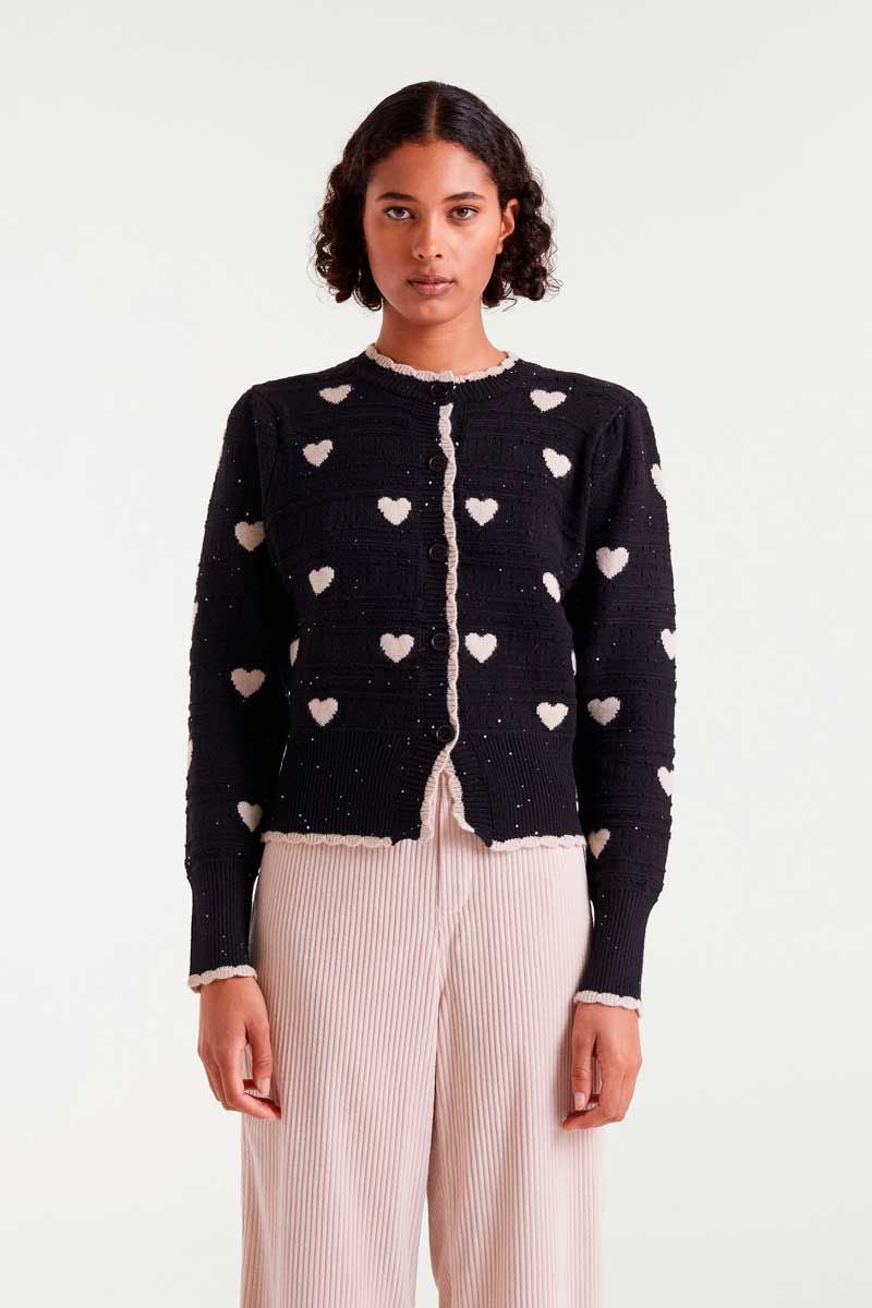 CARDIGAN DES COEURS DANS LA NUIT