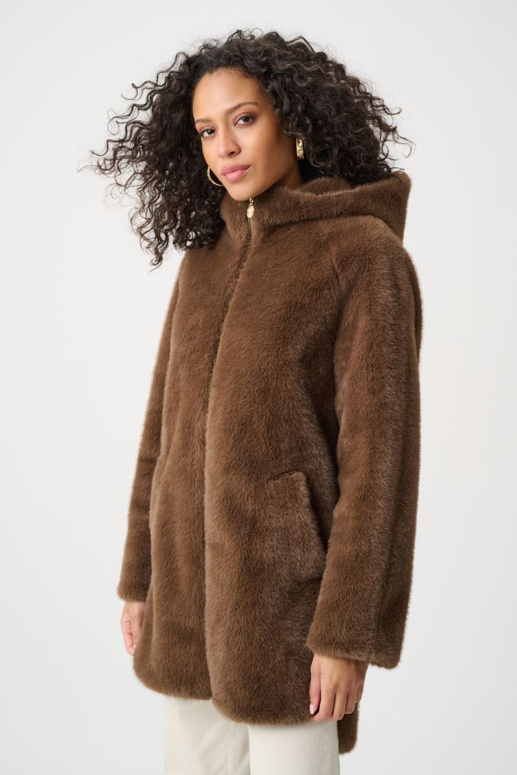 JOSEPH RIBKOFF MANTEAU FAUSSE FOURRURE