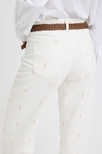 JEANS DROIT KIMU ET SON ORNEMENT