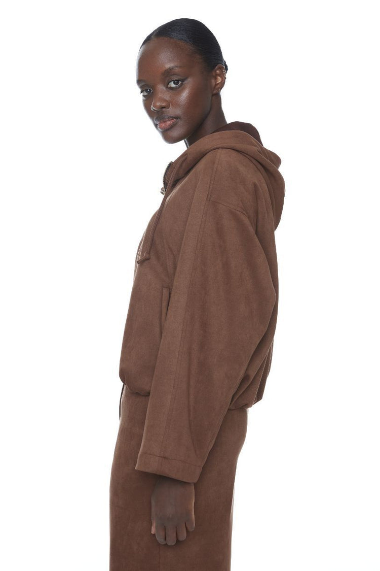 ILTM JACKET VEGAN SUEDE HOODED
