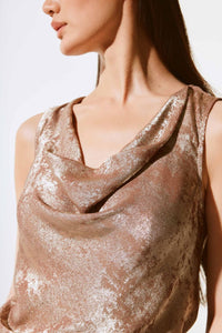 CAMISOLE BÉNITIER EN TISSU MÉTALLISÉ