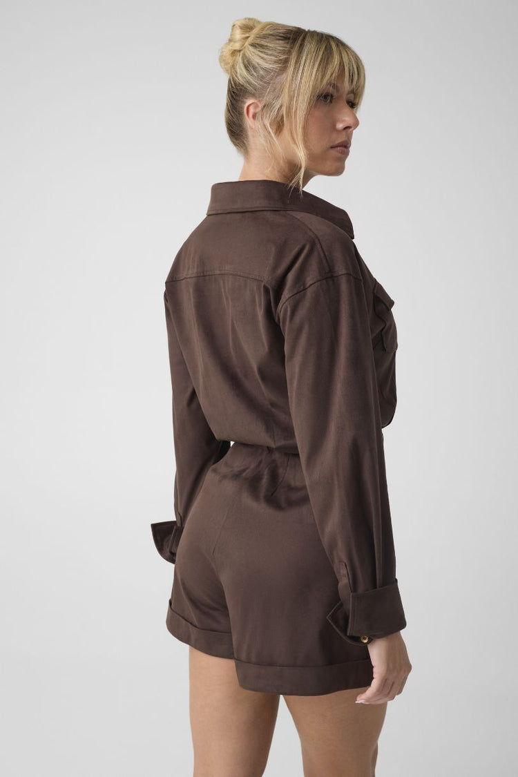 GUESS ROMPER LS MIA FLAP POCKETS