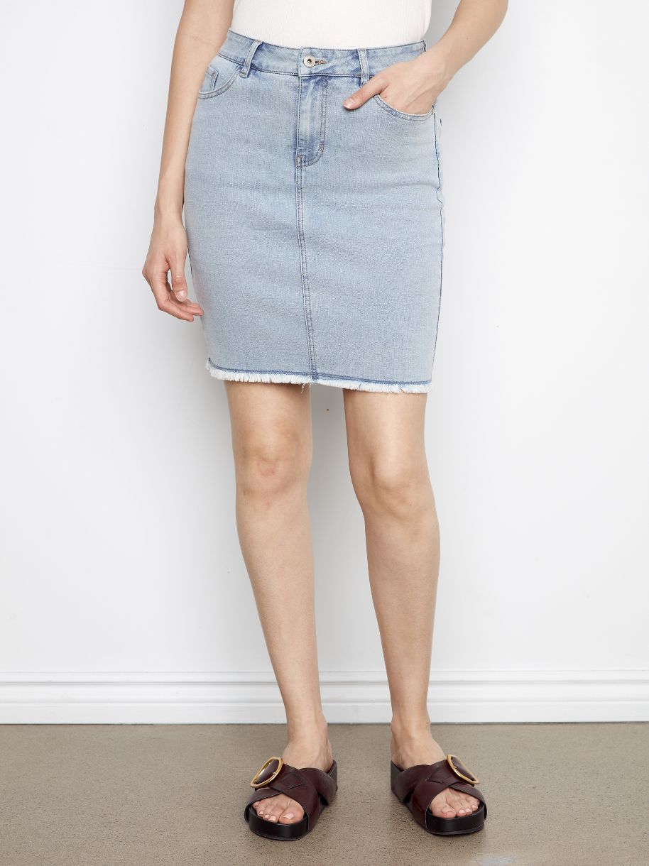 SKORT DE JEANS CHARLIE B L'EFFILOCHÉE