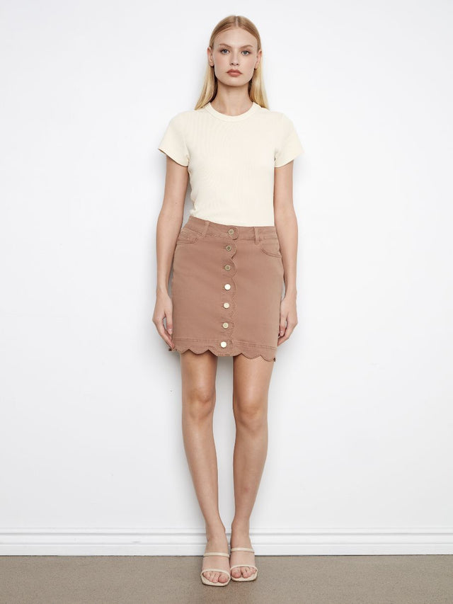 SKORT DE JEANS FESTONNÉ CHARLIE B