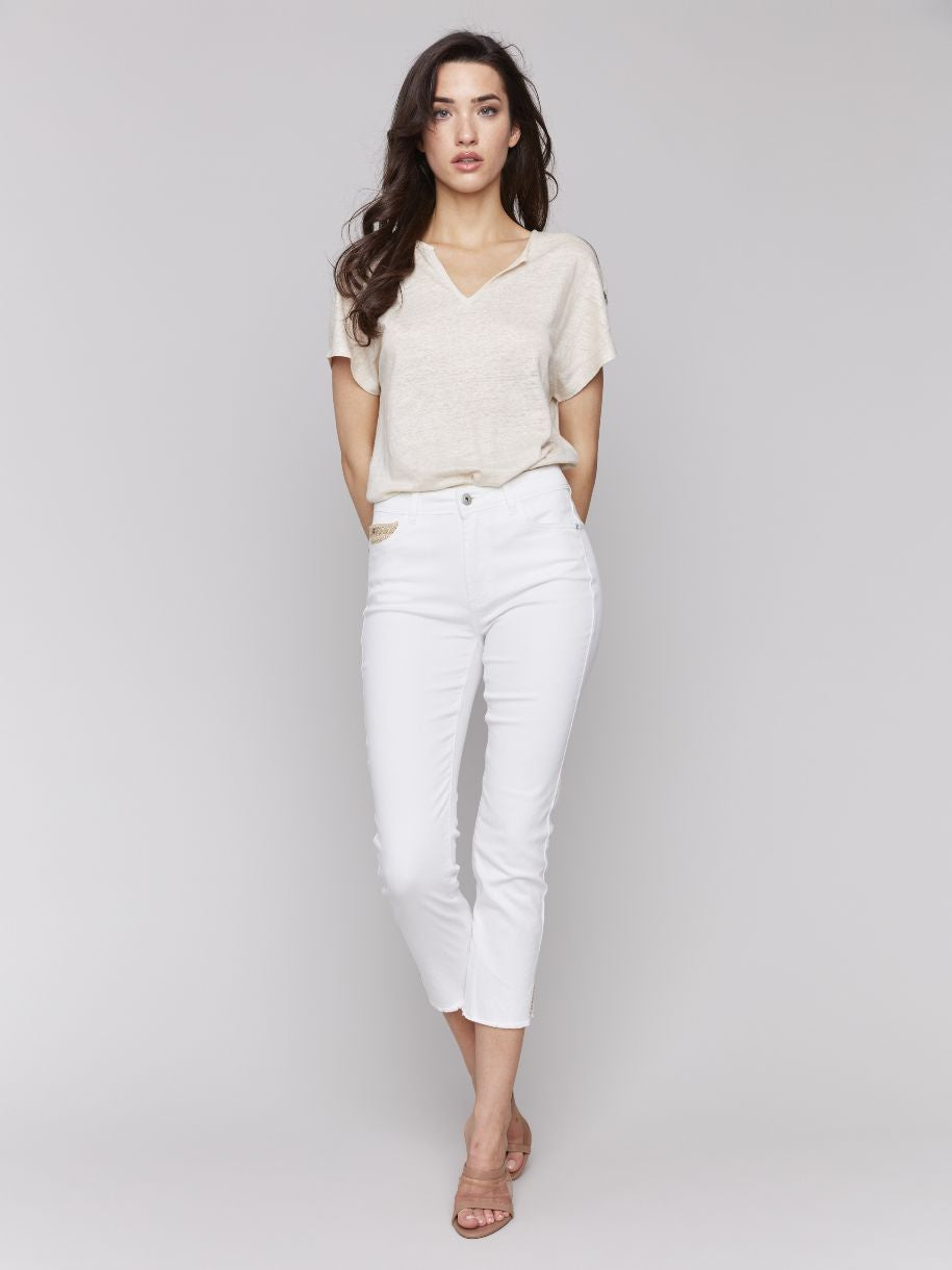 JEANS CROCHET DORÉ