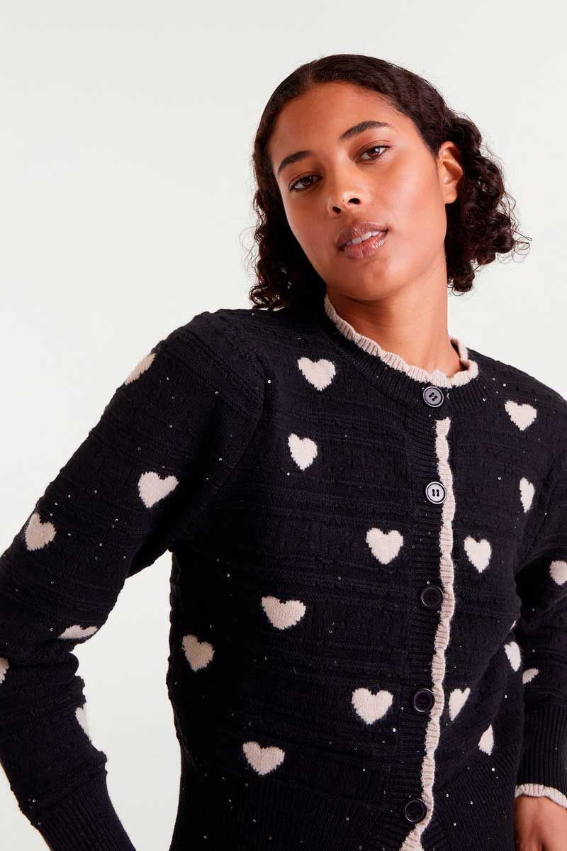 CARDIGAN DES COEURS DANS LA NUIT