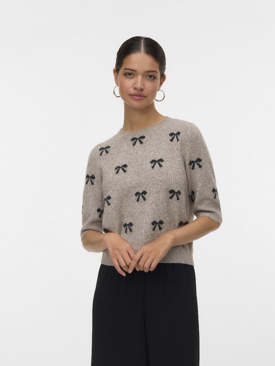 PULL DOFFY INTARSIA À MANCHES COURTES