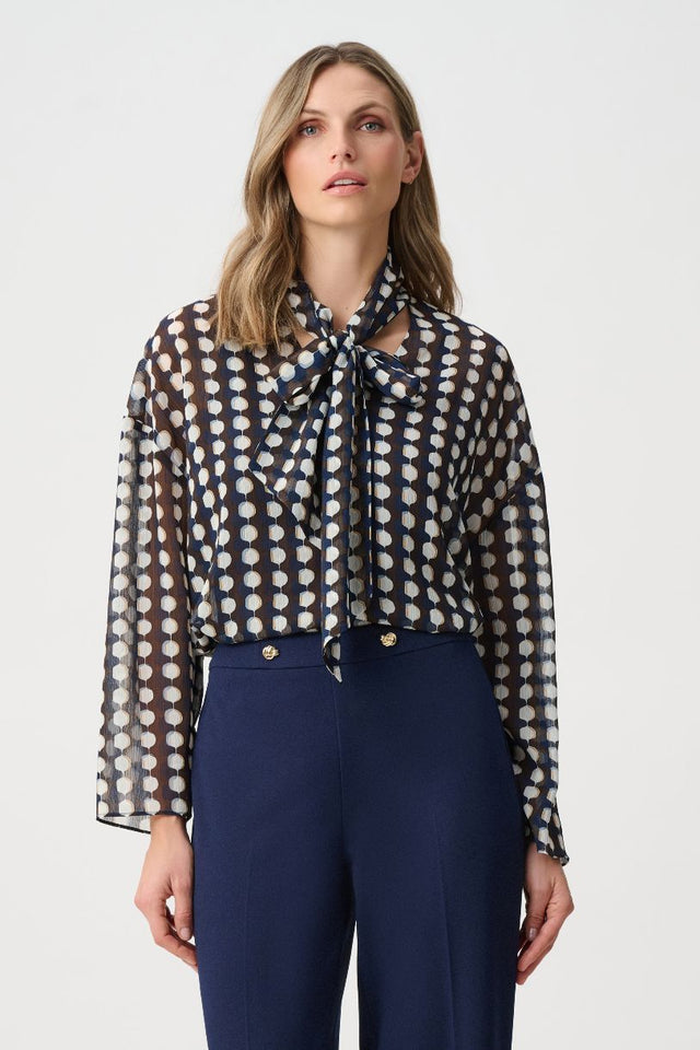 JOSEPH RIBKOFF BLOUSE GÉOMÉTRIQUE