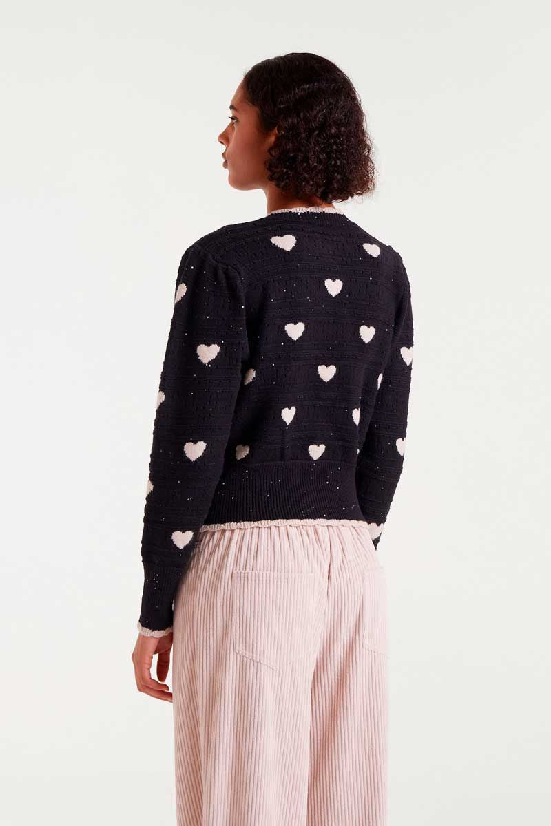 CARDIGAN DES COEURS DANS LA NUIT