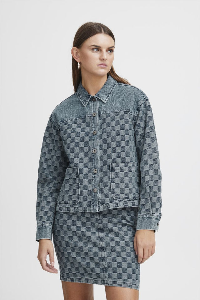 JACKET DE JEANS CHECKIE EN DAMIER