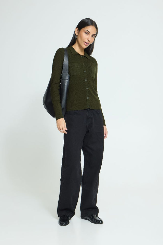 ICHI CARDIGAN IHLULS RIB POLO