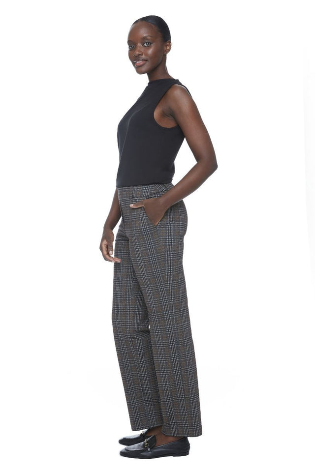 ILTM PANTALON PLAID PONTE STRAIGHT LEG